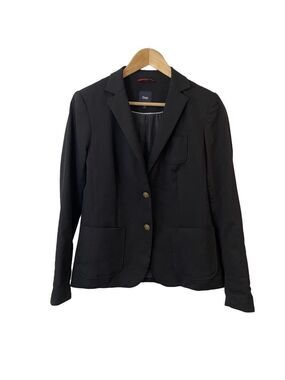 Gap Wool Blazer Womens 4 Black 2-Button Closure Academia Suit Jacket School EUC